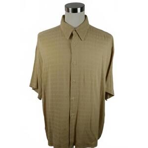Smash Mens Short Sleeve Button Down Golden Beige Shirt XXL Vintage